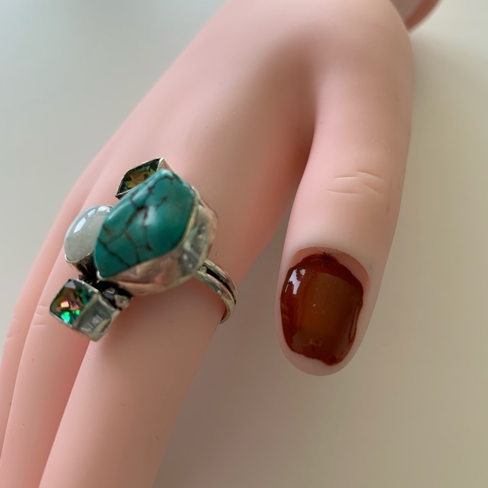 Dramatic Statement Ring. Mystic Topaz, Moonstone … - image 3